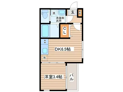 GREEN ACEII(1DK/3階)の間取り写真