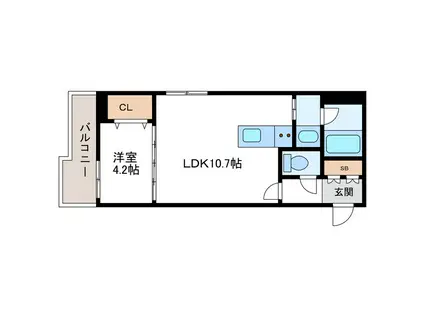 PRIME URBAN北14条 プライムアーバン北14条(1LDK/9階)の間取り写真