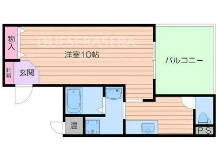 アッツコート美章園(1K/2階)の間取り写真