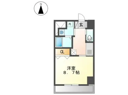 レジデンスヒルズ ザ ワカヤマ(1K/7階)の間取り写真