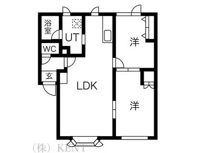 エレガンス西野(2LDK/1階)の間取り写真