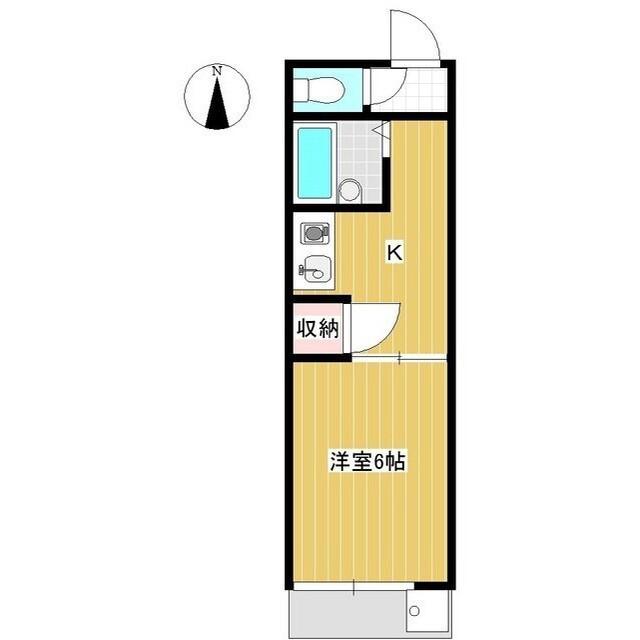 シーボニア東津山(1K/4階)の間取り写真