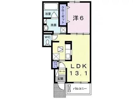 メゾングレイス(1LDK/1階)の間取り写真