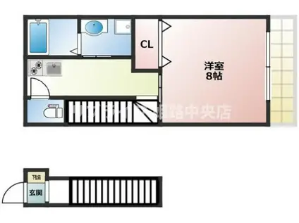 GRACIAS(1K/2階)の間取り写真