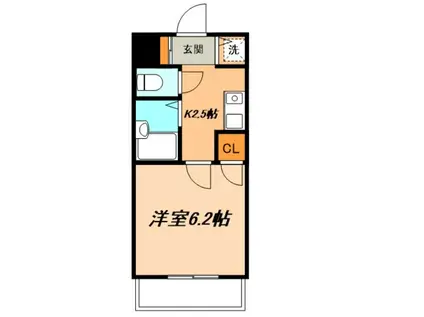 クレストヴィラ市川(1K/1階)の間取り写真