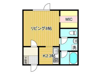 α ALPHA 公立大前(1K/2階)の間取り写真