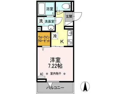 ルピナスA(1K/2階)の間取り写真