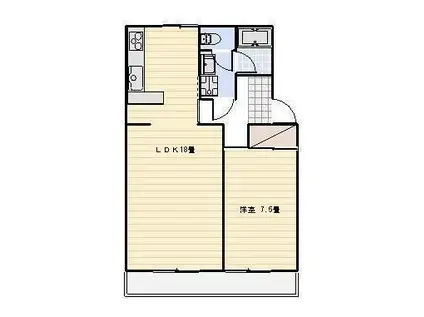 マンションカメリア I(1LDK/3階)の間取り写真