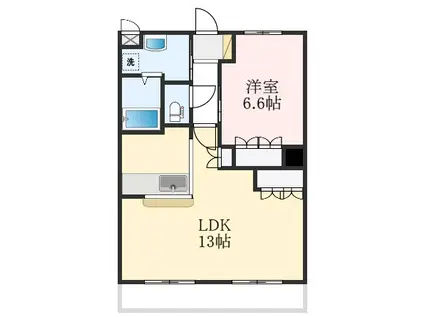 和光-II(1LDK/2階)の間取り写真