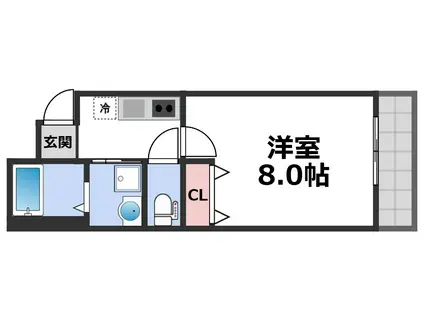 フジパレス俊徳道III番館(1K/1階)の間取り写真