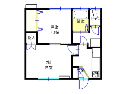 末広荘(2K/1階)の間取り写真