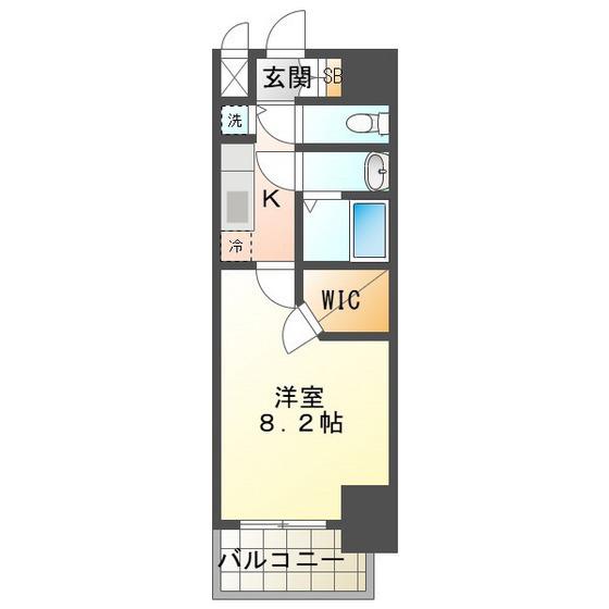 S-RESIDENCE四日市市堀木AMANTE(1K/14階)の間取り写真