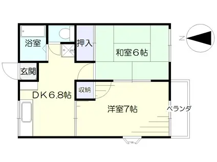 サンコーポ泉(2DK/2階)の間取り写真