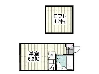 アレッサ川崎小向(ワンルーム/1階)の間取り写真