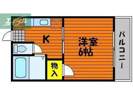 ロイヤル神田(1DK/3階)の間取り写真