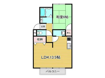 パークハイツ(1LDK/2階)の間取り写真