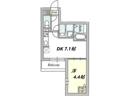 アクロス大和田アパートメントIV(1DK/1階)の間取り写真