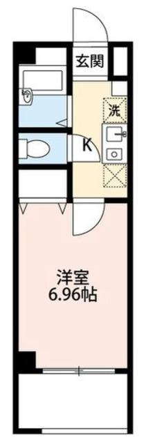 アンプルールフェール槙(1K/2階)の間取り写真