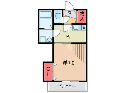WISTERIA(1K/3階)の間取り写真