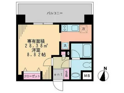 SWEET HILLS(1K/6階)の間取り写真