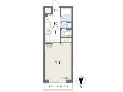 SS・CONFORT(1K/3階)の間取り写真