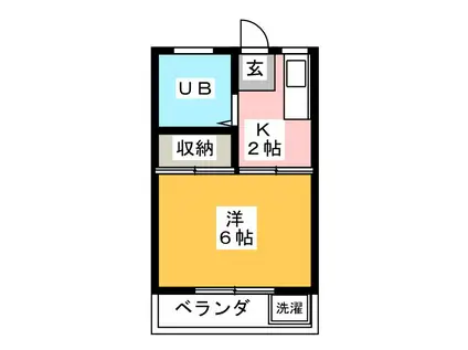 金岡マンション(1K/4階)の間取り写真