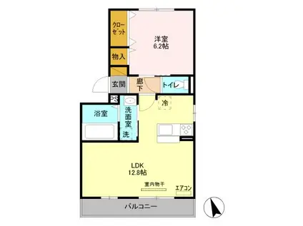 エクリプス(1LDK/3階)の間取り写真