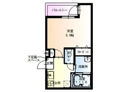 フジパレス針中野II番館(1K/2階)の間取り写真