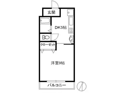 ハイグランデイー松永(1K/10階)の間取り写真