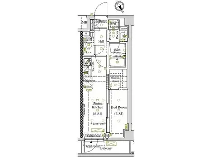ARKMARK東大井(1DK/2階)の間取り写真