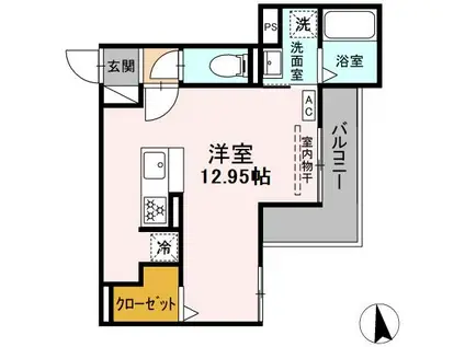 D-HILLS城北II(ワンルーム/3階)の間取り写真