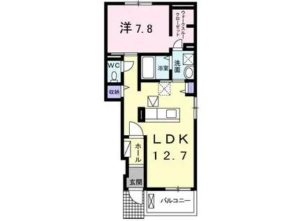 アイリス タヌマ(1LDK/1階)の間取り写真