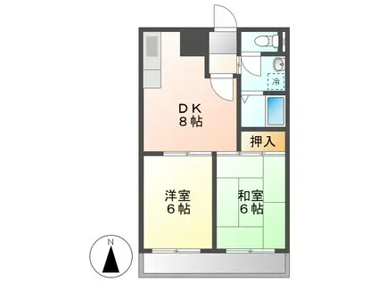 マンションブリッジ88(2DK/3階)の間取り写真