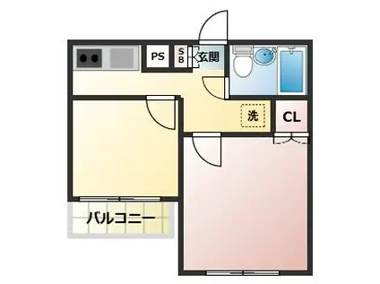 ラ フォンテ越谷(2K/2階)の間取り写真