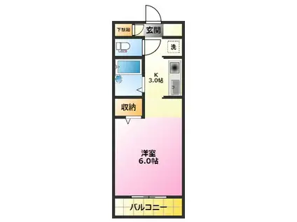 グットウィル(1K/4階)の間取り写真