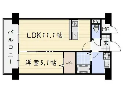 リオ ラクーコ(1LDK/2階)の間取り写真