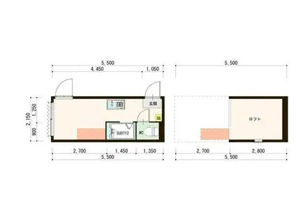 HAPPINES(ワンルーム/2階)の間取り写真