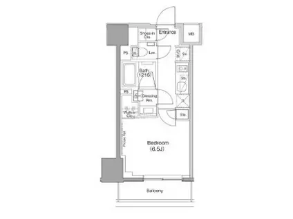 東急目黒線 不動前駅 徒歩6分 7階建 築4年(1K/4階)の間取り写真