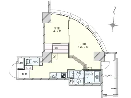 レジデンスT・L新栄(1LDK/4階)の間取り写真
