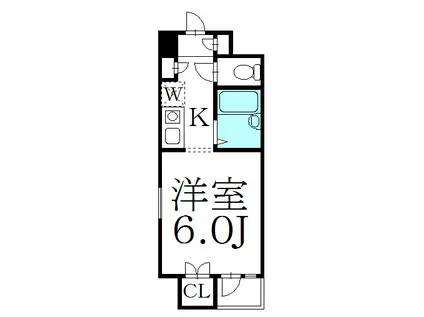 ローレル三ツ輪(ワンルーム/1階)の間取り写真