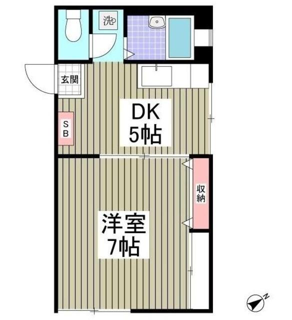 NKハイム元郷(1K/1階)の間取り写真
