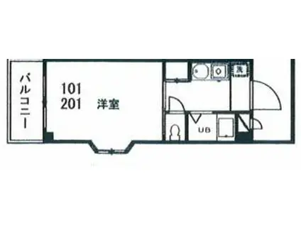 ウエストランド芦花(1K/1階)の間取り写真