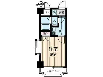 ダイホープラザ調布(1K/2階)の間取り写真