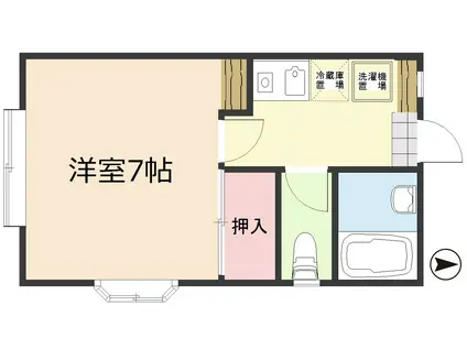 ラ・フォンテ成田(1K/2階)の間取り写真