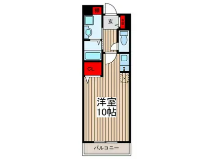 パルティーレ(ワンルーム/1階)の間取り写真