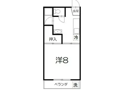 サンコービル(1K/4階)の間取り写真