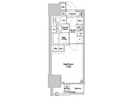 HALUWA芝公園 ハルーワ芝公園(1K/8階)の間取り写真