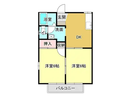 グリーンハイツ1(2DK/2階)の間取り写真