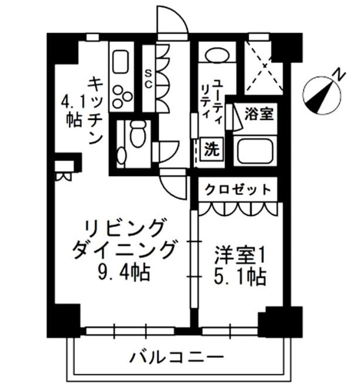アーバンパーク代官山II(1LDK/3階)の間取り写真