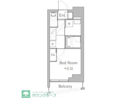 SPコート四ツ木(1K/13階)の間取り写真